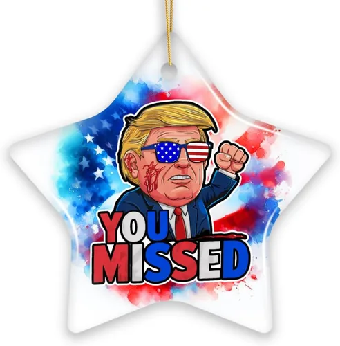 Vista 10 de Donald Trump Mugshot Mean Muggin Ornamento, divertida decoración navideña