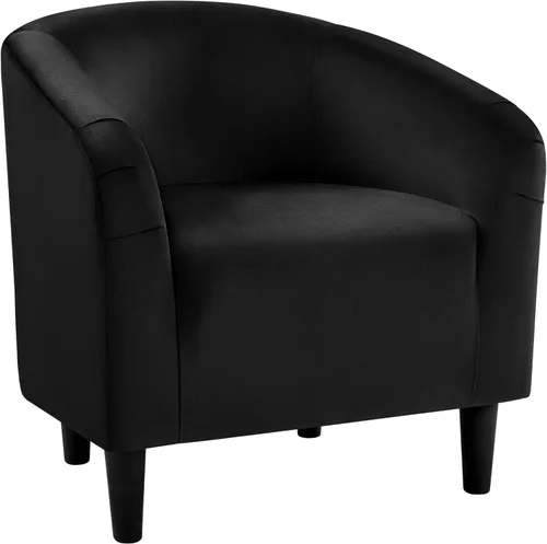 Vista 21 de Yaheetech Silla Accent tipo barril, silla de club de tela de pana, elegante sillón de sherpa peludo con acolchado suave y acogedor, adecuado