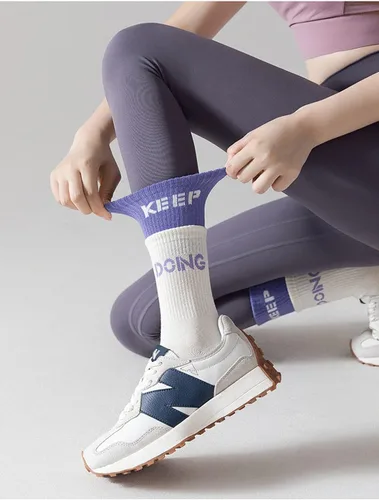 Vista 5 de 6 Pairs Yoga Socks Women's Medium Socks Cotton Fitness Dance pilates Girl's Stockings Professional Non slip Sports