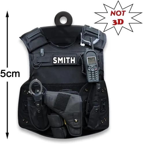 Vista 5 de Llavero personalizado para oficiales de policía, regalo de policía personalizado para él, llavero de policía personalizado, regalos de policía
