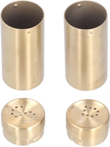 Vista 8 de 2 saleros y pimenteros dorados, salero y pimentero dorado, cocteleros de especias de acero inoxidable, frasco de condimentos con tapa, ideal