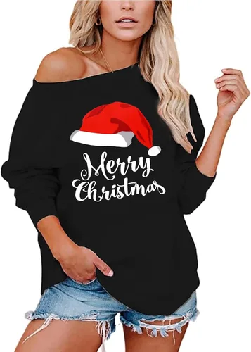 Vista 3 de Sudadera holgada de manga larga con hombros descubiertos para mujer
