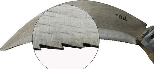Vista 3 de Hoz de jardín plegable de 12 pulgadas - Herramienta manual para desbrozadora manual de hierba con acero dentado para mantenimiento de césped y jardín