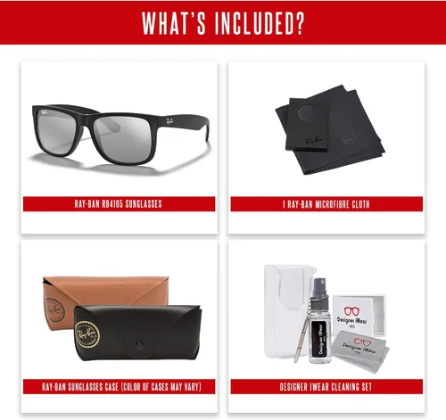 Vista 13 de Ray-Ban RB4165 JUSTIN Sunglasses For Men For Women+BUNDLE with ACCESSORY EYEWEAR KIT