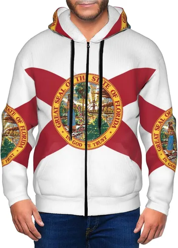 Vista 5 de KADEUX Sudaderas con capucha de la bandera de la Florida para hombres y mujeres, con cremallera completa