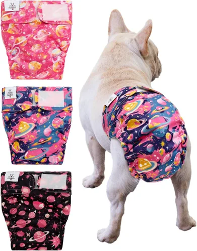Vista 8 de CuteBone WWD28XS - Pañales lavables para perras, sin agujero para la cola, reutilizables, pantalones de entrenamiento para perritos, con cola