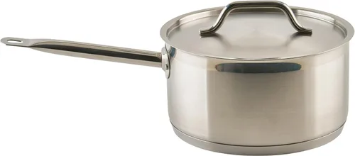 Vista 9 de Winco Cacerola de acero inoxidable resistente con tapa, 2 cuartos