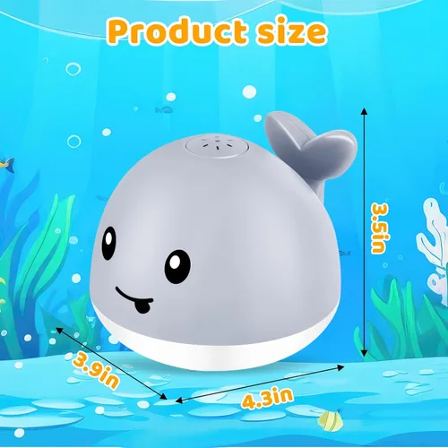 Vista 7 de WAVISA Juguetes de Baño de Ballena Luminosos con Rociador para Bebés de 6-12, 12-18 Meses, Niños de 1-3, 2-4 Años, Juguetes de Fuente de Agua