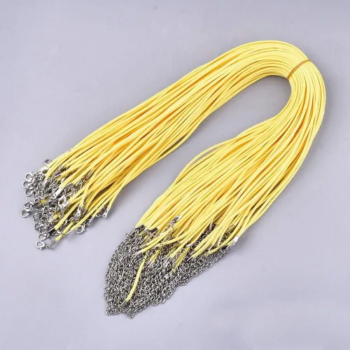 Vista 12 de 100 piezas de cordón encerado de 17 a 19 pulgadas, cuerda trenzada ajustable, para collares, colgantes para hacer joyas, cadenas con cierre de Azure