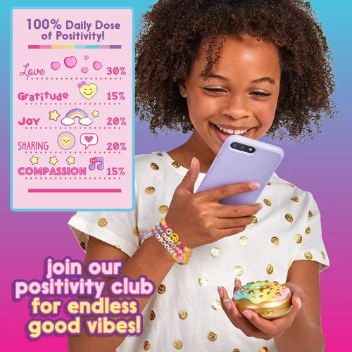 Vista 5 de Donut Worries Make & Create Positivity Jewelry, kits de cuentas coleccionables 2 en 1, joyas significativas para niñas adolescentes, haz tu propio