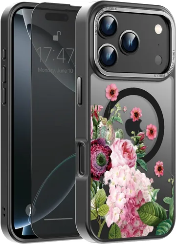 Vista 75 de Goodon para iPhone 15 Pro Max con protector de pantalla de privacidad, compatible con Magsafe, funda translúcida mate a prueba de golpes - Linda