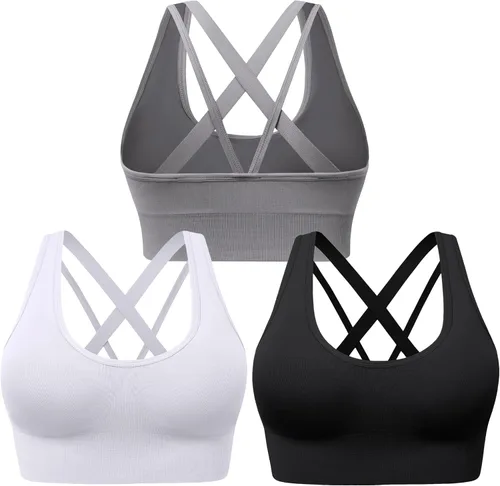 Vista 17 de Sujetadores deportivos con espalda cruzada para mujer, con tirantes