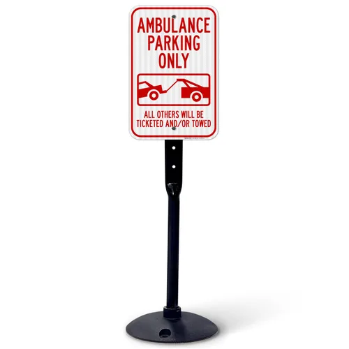 Vista 14 de Letrero de ambulancia "Parking Only All Others Will Be Ticketed y/Or Towed", 10 x 14 pulgadas, aluminio 040 libre de óxido, resistente a