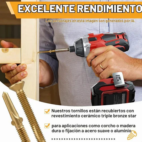 Vista 6 de Tornillos para cubierta de remolque #14x2-3/4, escariador Tek Torx/cabeza de estrella autoperforantes de madera a metal, tornillos autorroscantes