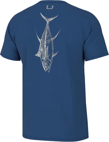 Vista 6 de HUK Mens Fishing Graphic Tee, Performance Short Sleeve, Quick-Dry Bass Bones - Búho nocturno