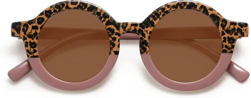 Vista 12 de SOJOS - Lentes de sol redondos polarizados para niños y niñas, protección ultravioleta 400 (UV400), lentes de sol para las vacaciones en la playa