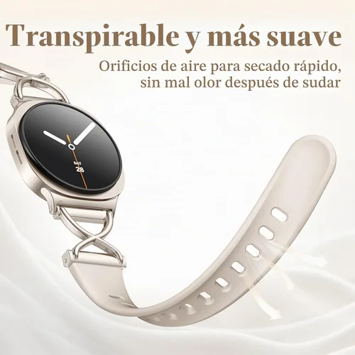 Vista 3 de Getino Correa delgada para Samsung Galaxy Watch 9, Watch 8 y 8 Classic para 1-Starlight