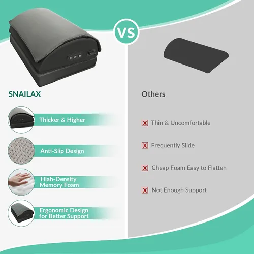 Vista 7 de Reposapiés con calefacción debajo del escritorio en el trabajo, reposapiés ergonómico con masaje vibratorio y altura ajustable, calentador de pies