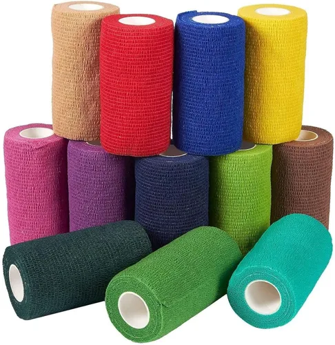 Vista 11 de Juvale Vet Wrap - Soporte autoadherente para esguinces con vendaje de compresión - Cuidado de mascotas y equinos con vendaje elástico - Soporte