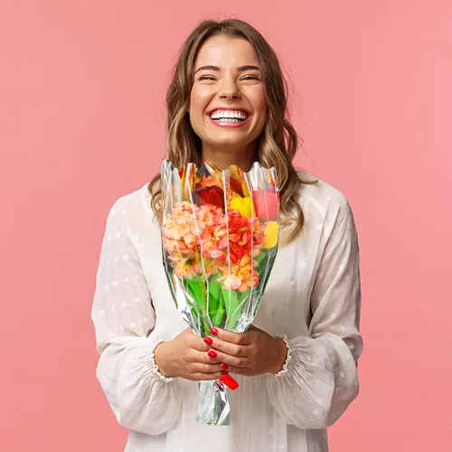 Vista 6 de FOIMAS 100 bolsas de plástico para ramo de flores, fundas de celofán, bolsas de embalaje para ramo de flores, para manualidades, cumpleaños, boda