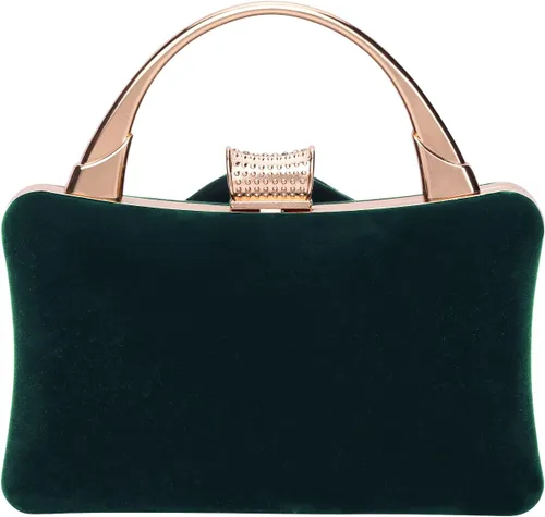 Vista 4 de Bolsos de noche de terciopelo para mujeres con cierre de flores de diamantes de imitación adornado con cristal embrague monedero para fiesta boda