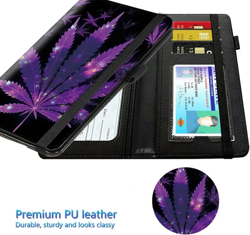 Vista 55 de Funda para chequera para hombres y mujeres, cartera de cuero RFID con ranuras para tarjetas de crédito, soporte de cheques duplicados personales