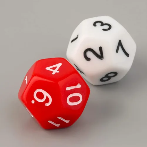 Vista 6 de Juego de 10 dados poliédricos de escultura D12 de acrílico de 12 caras para fiesta de club, familia, juego de mesa