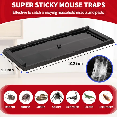Vista 2 de LULUCATCH, trampas para ratones, 6 unidades de trampas grandes de pegamento para interiores para el hogar, tablas de pegamento a granel pre-cebadas