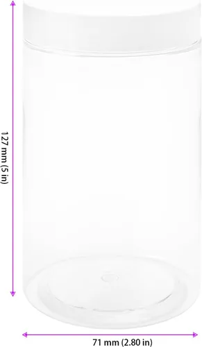 Vista 2 de 30 recipientes de limo de 14 onzas con tapas blancas, tarros de plástico transparente de boca ancha, pequeños recipientes de plástico transparente