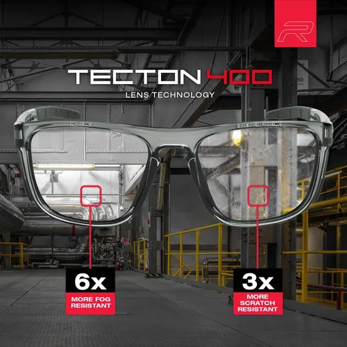 Vista 4 de Riley Navigator X - Gafas de seguridad antivaho, resistentes a los arañazos y a los impactos y bloqueo UV, marco completo ligero para el trabajo, al