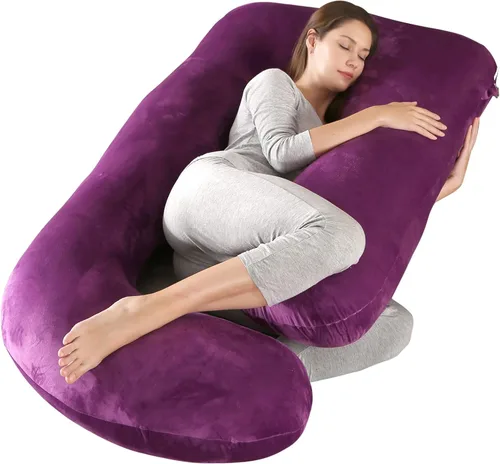 Vista 11 de BATTOP Almohada de embarazo para dormir, almohada de maternidad de cuerpo completo con funda extraíble lavable, soporte para espalda, caderas