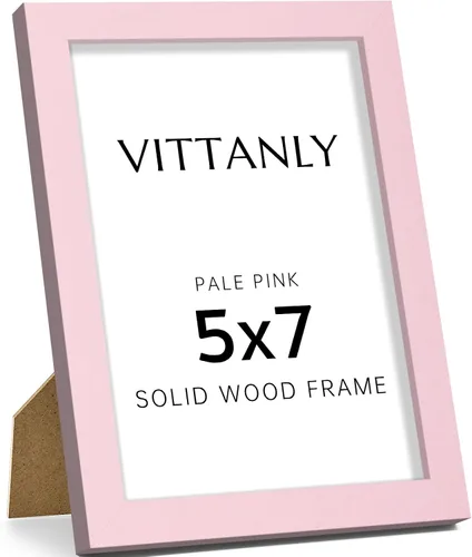 Vista 135 de Vittanly - Marco de fotos de 4 x 6 pulgadas de madera maciza con plexiglás, incluye paspartú de 3,5 x 5, para colgar en la pared o poner sobre una