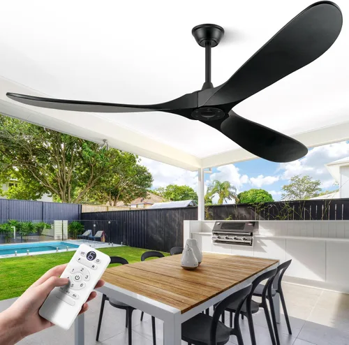 Vista 13 de Ventiladores de techo ABZ sin luces - Ventiladores de techo modernos de 52 pulgadas sin luces con control remoto, ventiladores de techo de 3 aspas