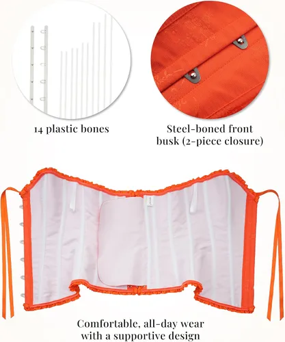 Vista 174 de SZIVYSHI Corsé para mujer, lencería moldeadora, body con cintura de encaje