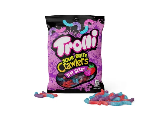 Vista 3 de Trolli Sour Brite Crawlers - Caramelos de gomitas, muy bayas, bolsa de 5 onzas (paquete de 12)
