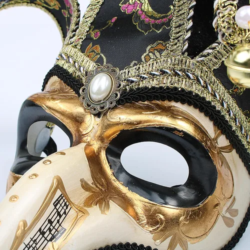 Vista 4 de Máscara veneciana de Mardi Gras de médico bufón de la peste de mascarada de Halloween máscara decorativa de pared