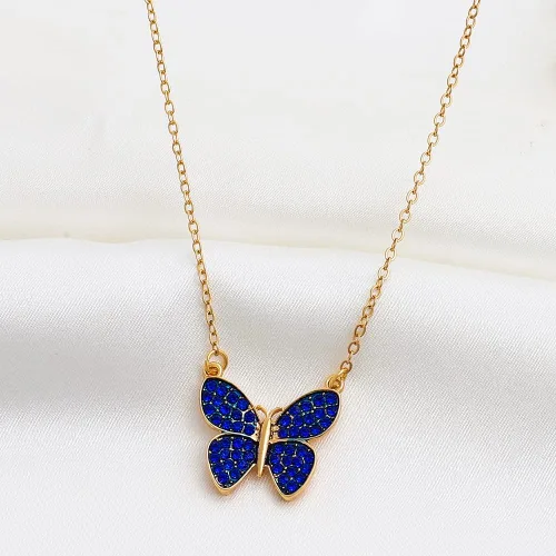 Vista 5 de IPMIDZHI Collar con dije de mariposa a la moda, lindo regalo de joyería para mujeres, adolescentes, niñas, fiesta, vestido, suéter, aniversario