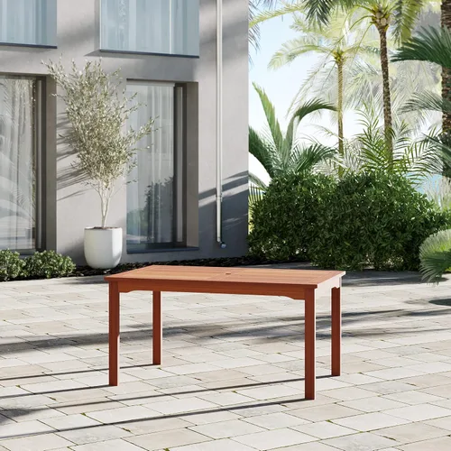 Vista 3 de Brampton Patio Brampton Coventry - Juego de comedor rectangular de 5 piezas, acabado de teca oscura y sillas apilables, ideal para patio y exteriores