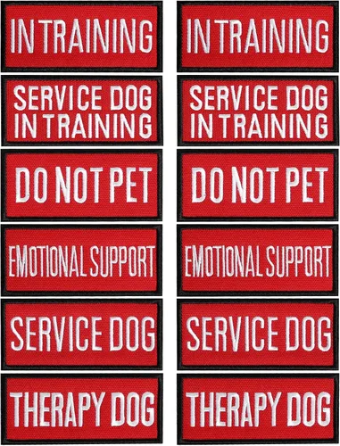 Vista 9 de Pistha 12 piezas de arnés táctico removible para perro, parches de chaleco para perro de servicio, parches de chaleco para perro "Do Not Pet