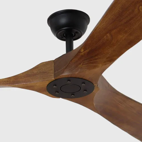 Vista 7 de Ventilador de techo para exteriores de 70 pulgadas sin luces, color negro nogal Eficiencia energética, ultra silenciosa, 3 cuchillas de madera