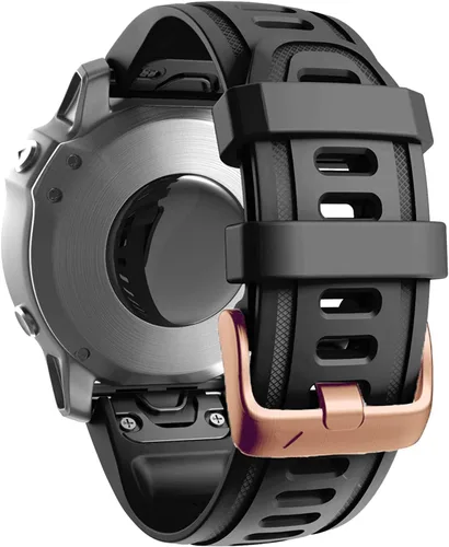 Vista 4 de Correa de reloj QuickFit con hebilla dorada, 0.78 pulgadas, impermeable, de liberación rápida, fácil ajuste, para Garmin Fenix 7S 6S Pro/Zafiro