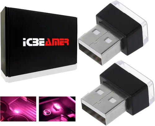 Vista 30 de ICBEAMER Smart USB 1-Paquete (Azul) Luz de Noche LED Automática Plug-in Miniatura para Coche, Van, Pickup, Camión, Interior, Maletero, Iluminación