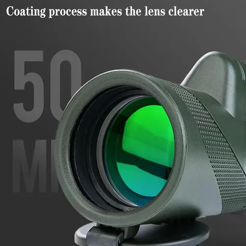 Vista 9 de Telescopio monocular monocular HD de 12 × 50, con adaptador para teléfono inteligente y trípode de metal, monocular compacto impermeable de alta