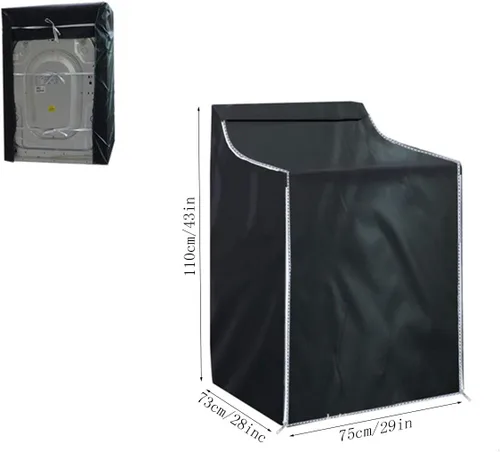 Vista 2 de Cubierta para lavadora/secadora, diseño de cremallera, impermeable, a prueba de polvo, protector solar moderado (W29 D28 H43 pulgadas) para carga