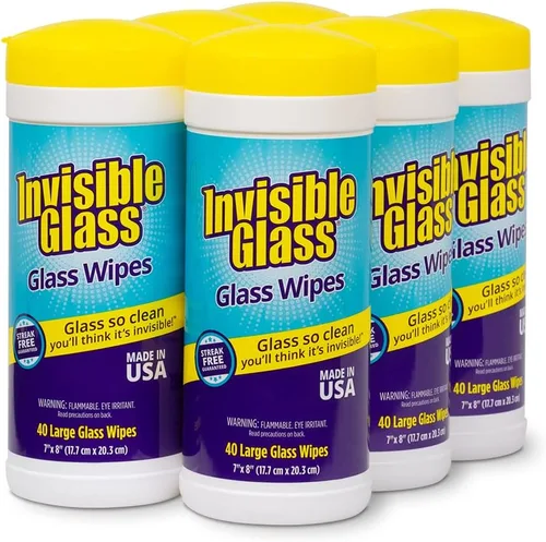 Vista 9 de Invisible Glass 90160-3PK - Toallitas de limpieza de vidrio, prehumedecidas, sin rayas y sin pelusas, seguras para ventanas, espejos, parabrisas