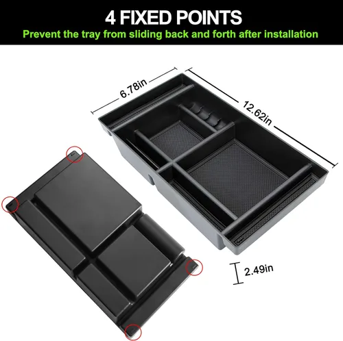 Vista 8 de PIMCAR Organizador de consola central para Chevy Silverado 1500/GMC Sierra 1500 2019-2022 y Silverado/Sierra 2500HD/3500HD 2020-2023 Solo asientos