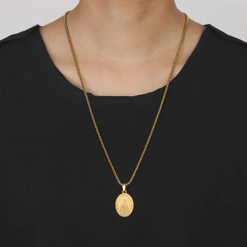 Vista 6 de Collar de San Miguel, San MiguelVirgen MaríaRafaelJudeCristóbalBenedictoJoséPatrickFranciscoFlorianThomasAnthony, acero inoxidable, 24