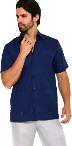 Vista 7 de Camisa Guayabera clásica mezcla de polialgodón manga corta NCM-1673