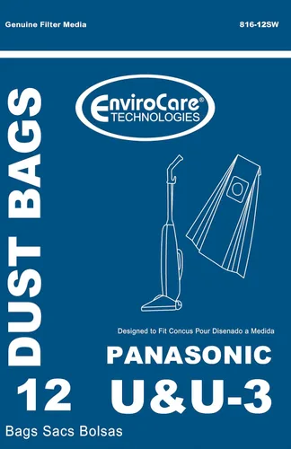 Vista 2 de EnviroCare Bolsas de repuesto para aspiradora diseñadas para adaptarse a Panasonic tipos U, U-3, U-6 12 bolsas