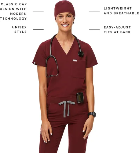 Vista 2 de FIGS Gorra médica unisex moderna y clásica, forro supersuave, ligera, transpirable, antideslizante